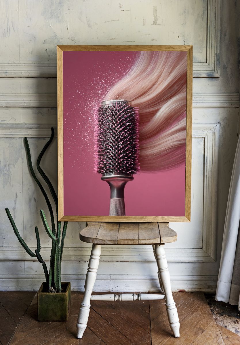 Blowout Brush Beauty Photography Poster. room preview