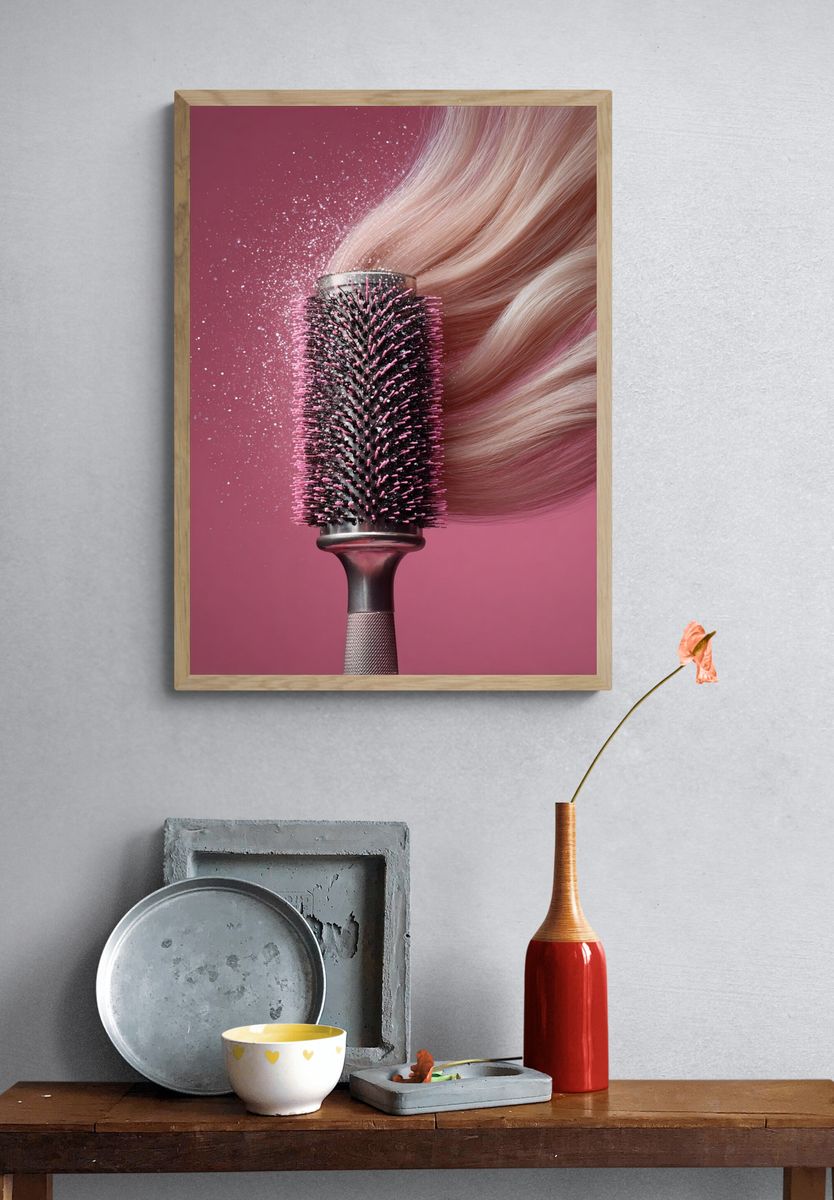 Blowout Brush Beauty Photography Poster. — room view 3