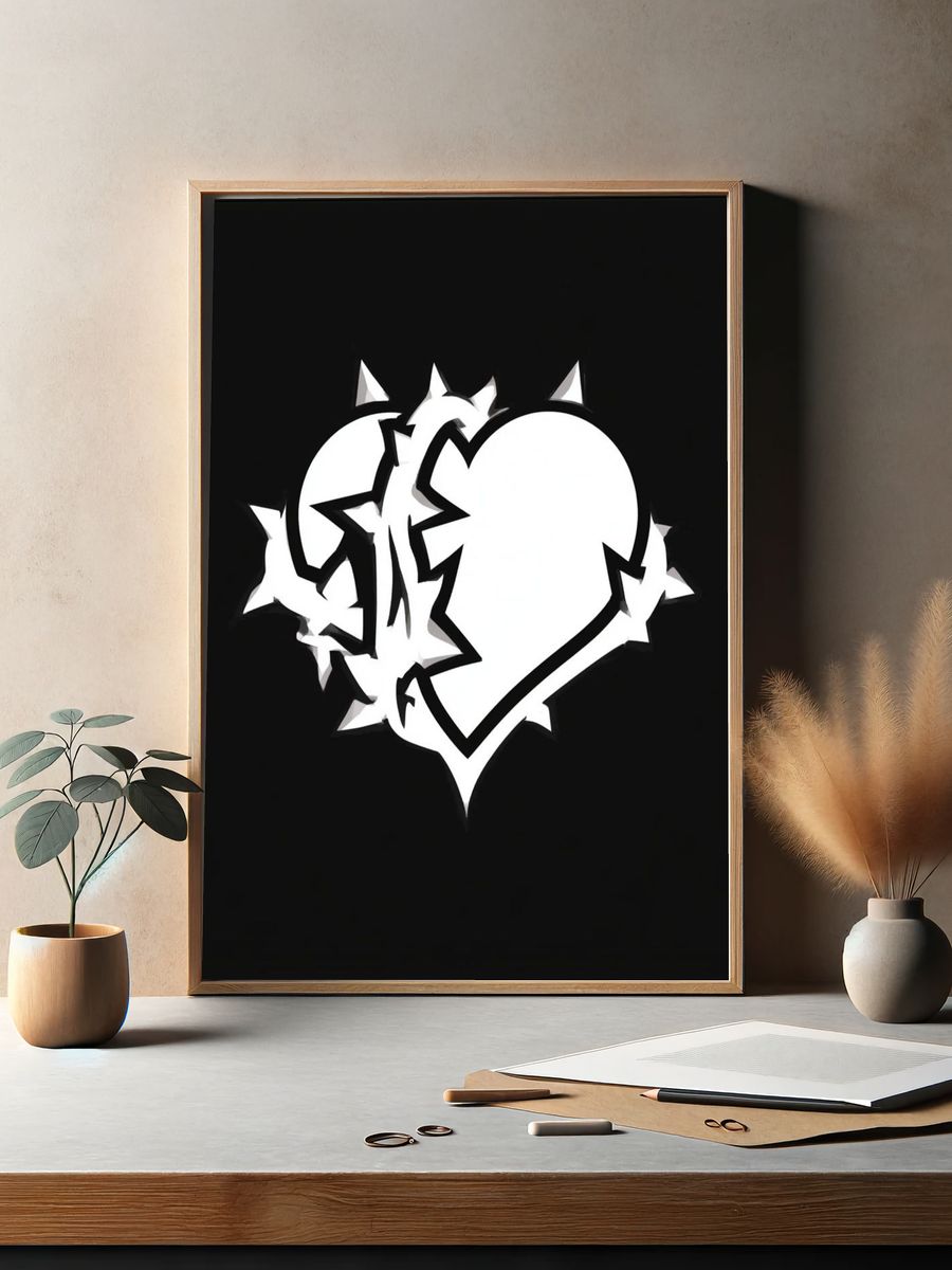 Broken Heart Typography Poster. — room view 2