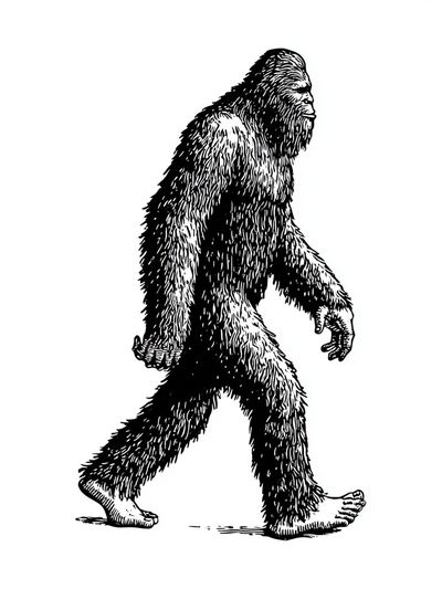 Walking Bigfoot Illustration Poster. poster