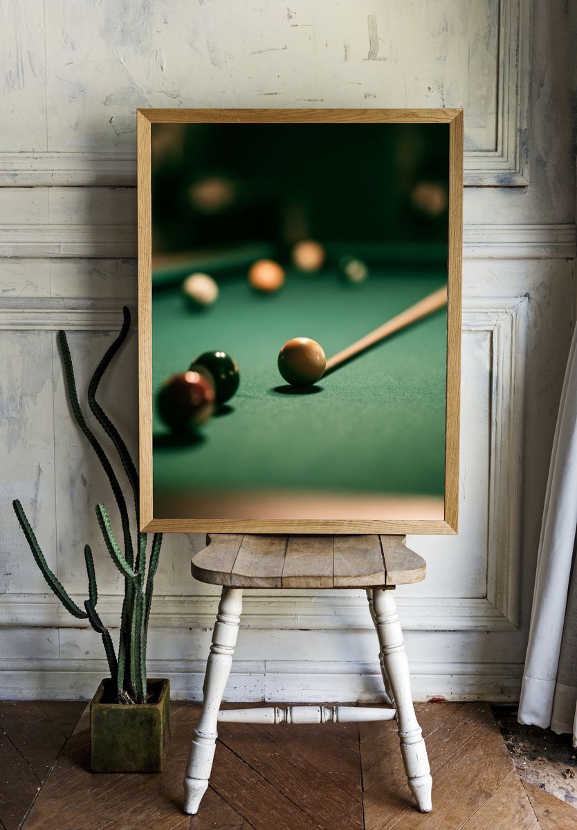 Billiards Table Photography Poster. — room view 1