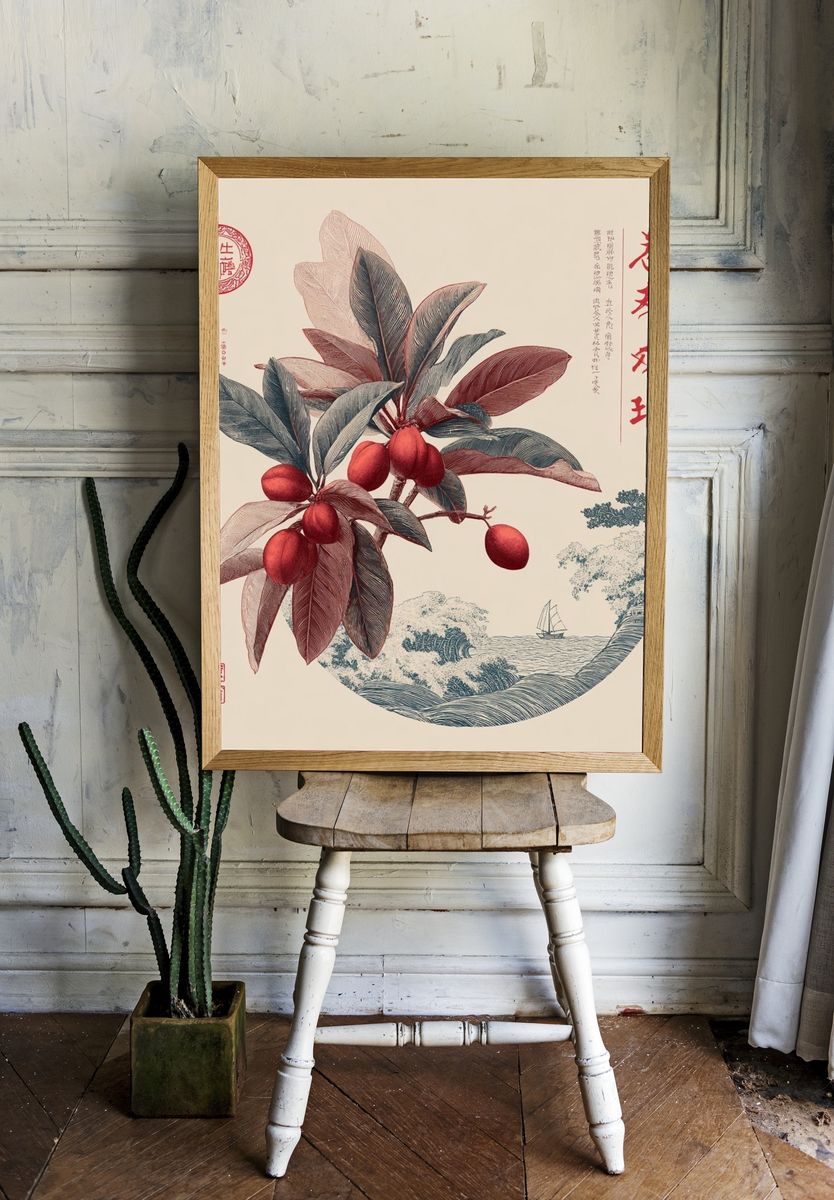Botanical Illustration — Vintage Print. — room view 1