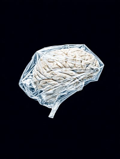Brain in Plastic Wrap — Fine Art Print. poster