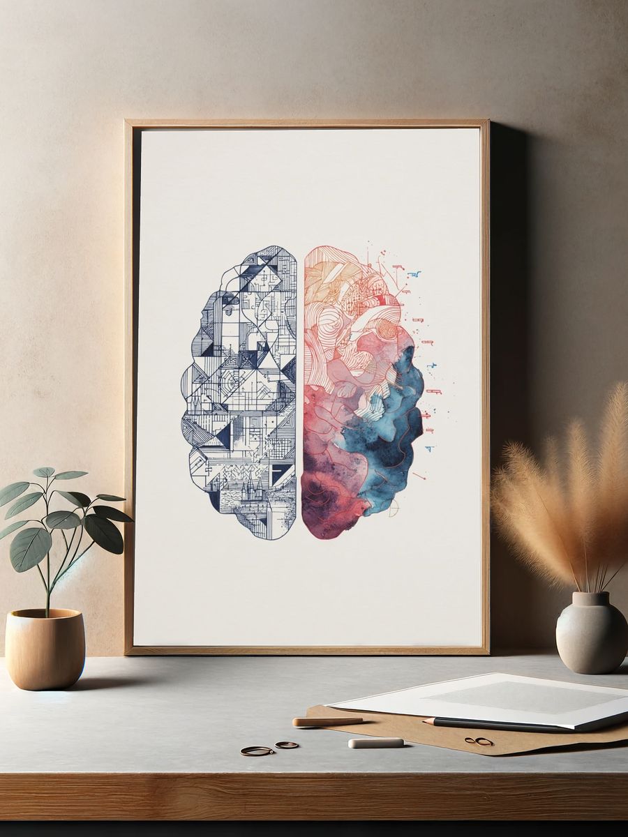 Brain Duality — Illustration Print. — room view 2