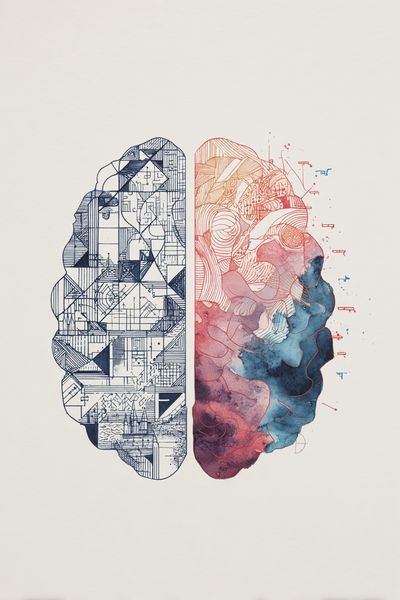 Brain Duality — Illustration Print. poster print