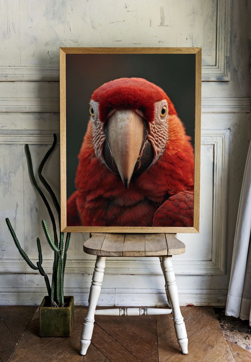 Scarlet Macaw Close-Up Poster. — room view 1
