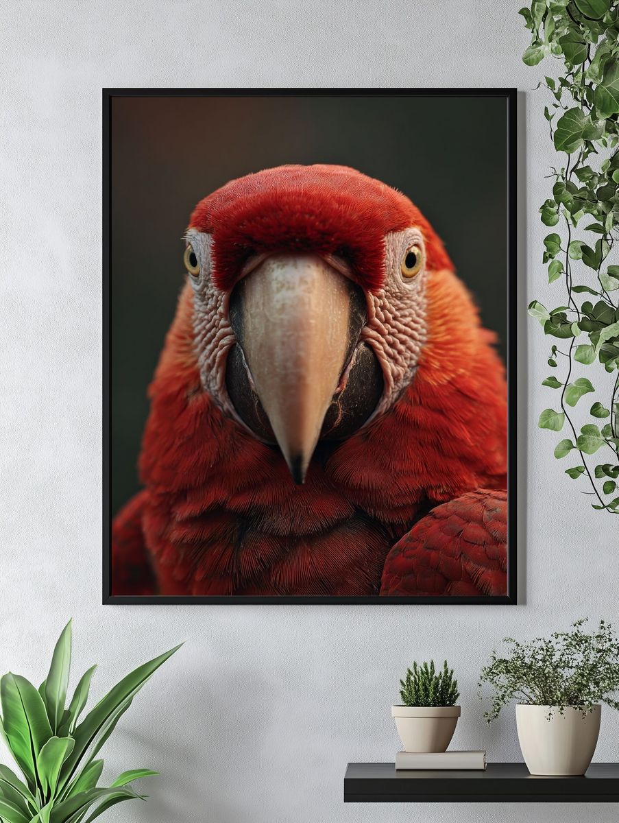 Scarlet Macaw Close-Up Poster. — room view 4