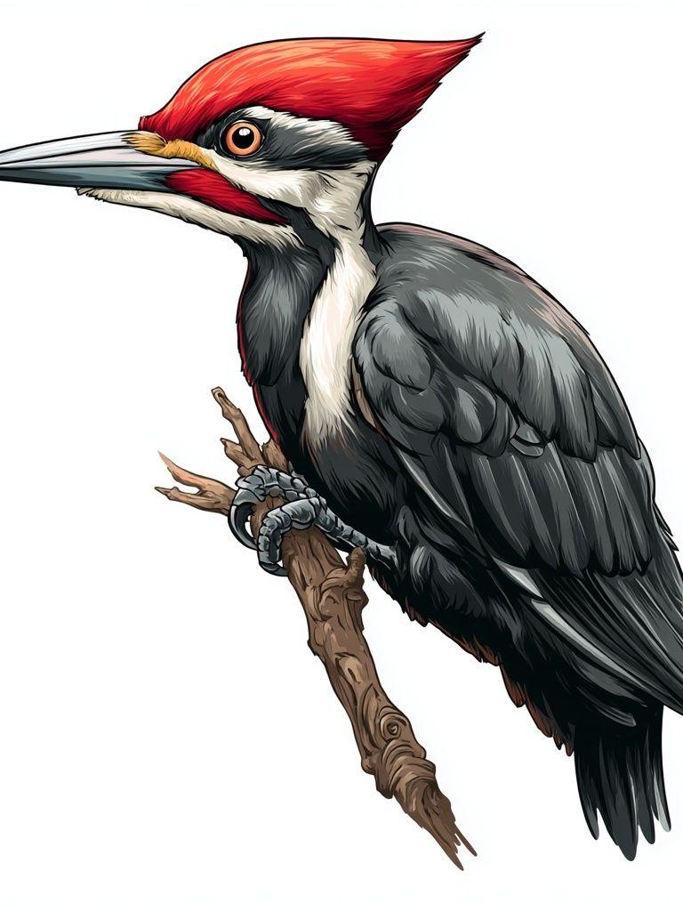Pileated Woodpecker — Illustration Print. poster detail