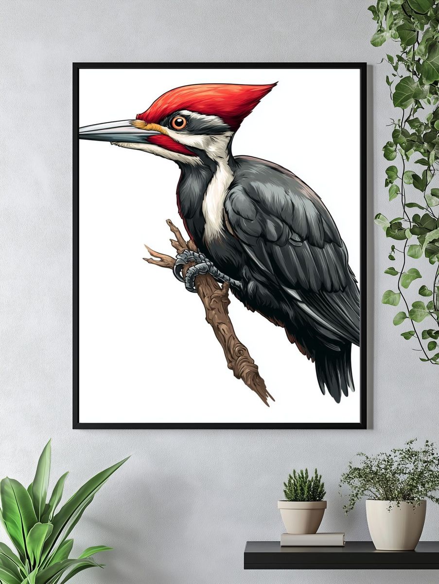 Pileated Woodpecker — Illustration Print. — room view 4