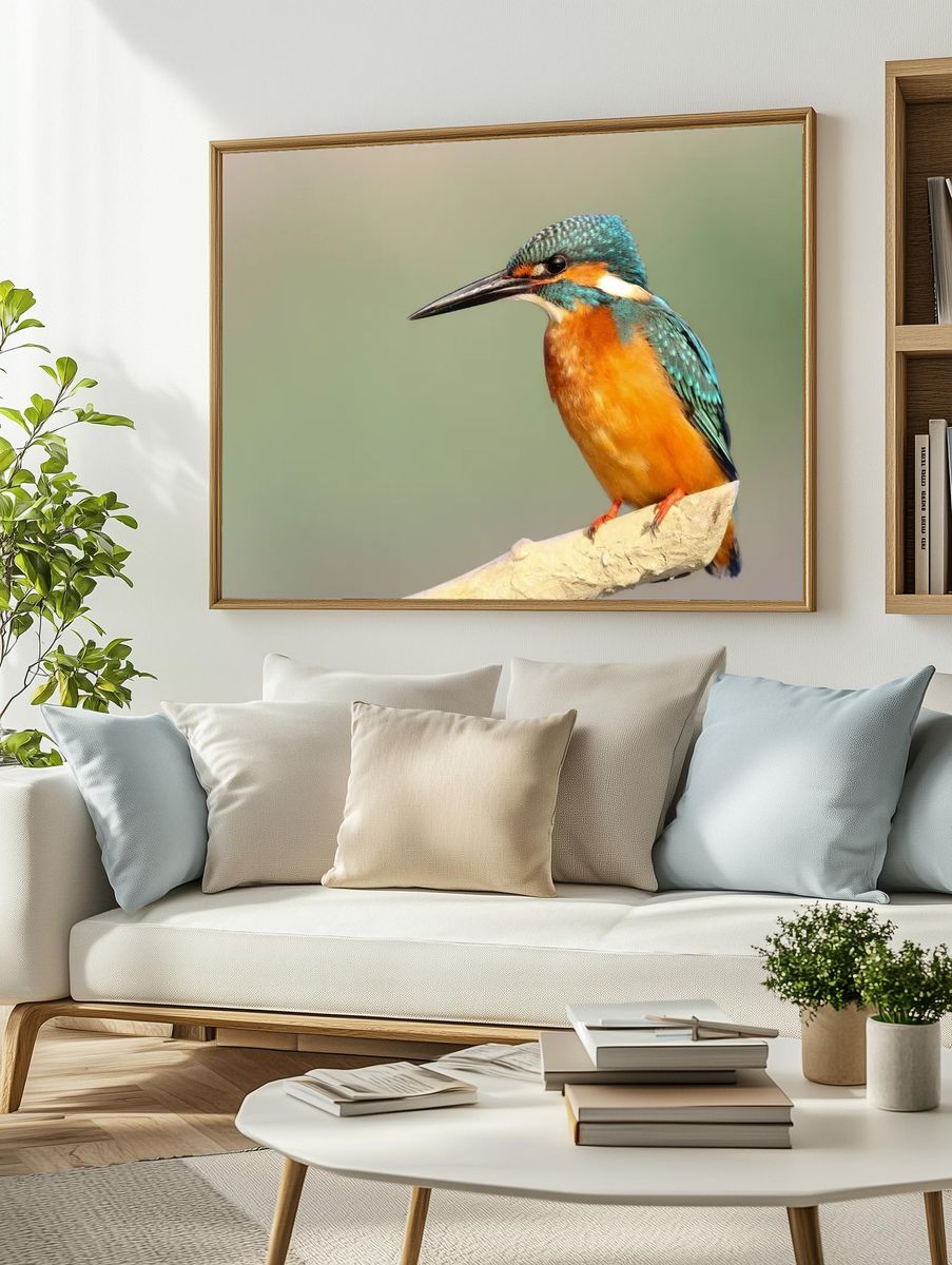Kingfisher Bird Photography Poster. — room view 2