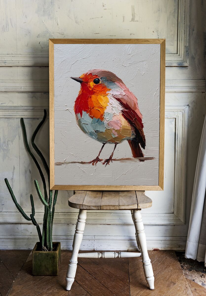Colorful Bird — Fine Art Print. — room view 1