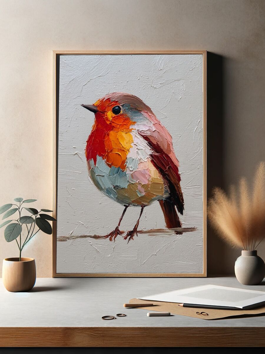 Colorful Bird — Fine Art Print. — room view 2