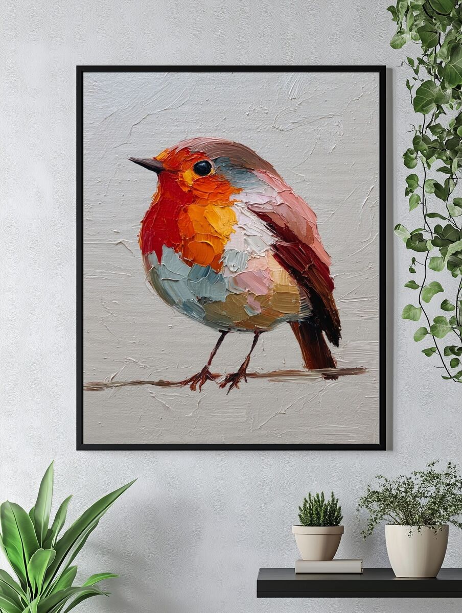 Colorful Bird — Fine Art Print. — room view 4