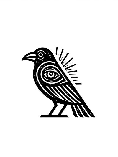 Stylized Bird Line Art Poster.