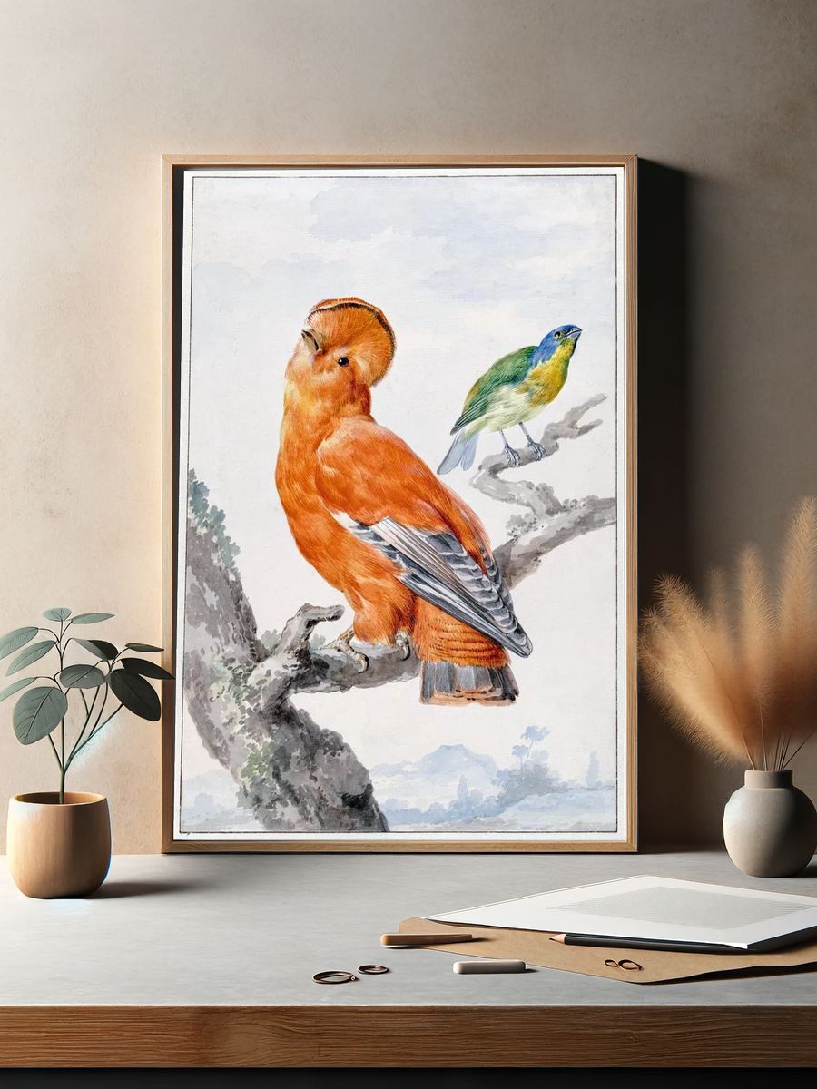 Colorful Birds — Vintage Print. — room view 2