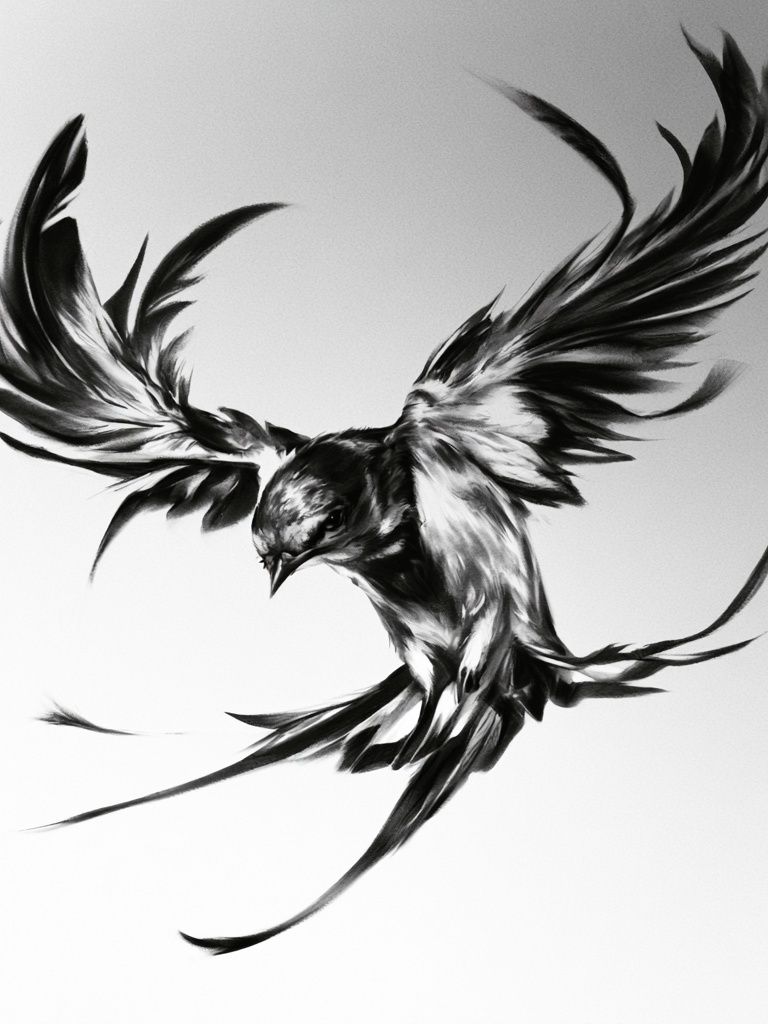 Soaring Bird Ink Poster. poster detail