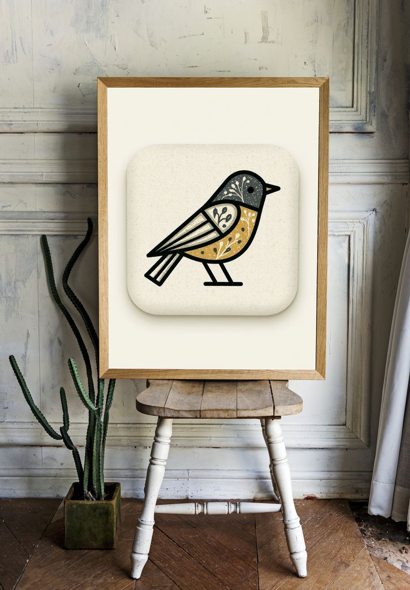 Decorative Bird Illustration Poster. room preview