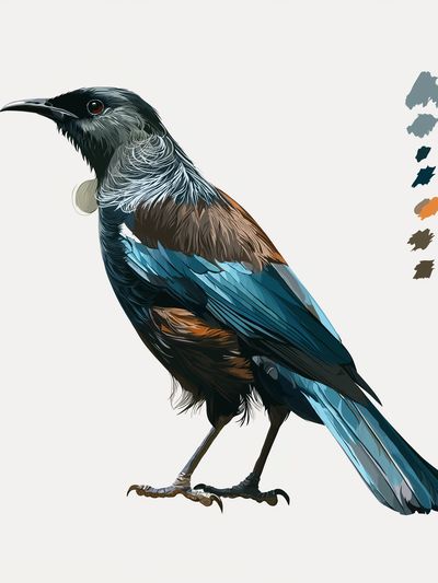 Blue Bird Illustration Poster.