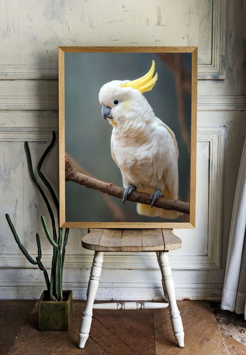 White Cockatoo — Nature Photography Print. — room view 1