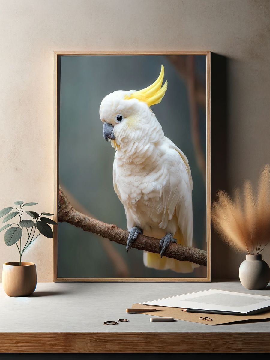 White Cockatoo — Nature Photography Print. — room view 2