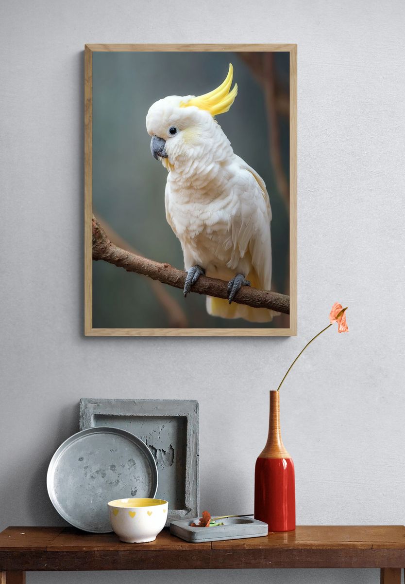 White Cockatoo — Nature Photography Print. — room view 3