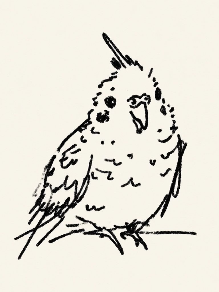 Charming Bird Sketch Poster. poster — illustration art
