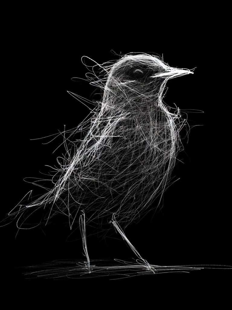 Abstract Bird Line Art Poster. poster — animals art