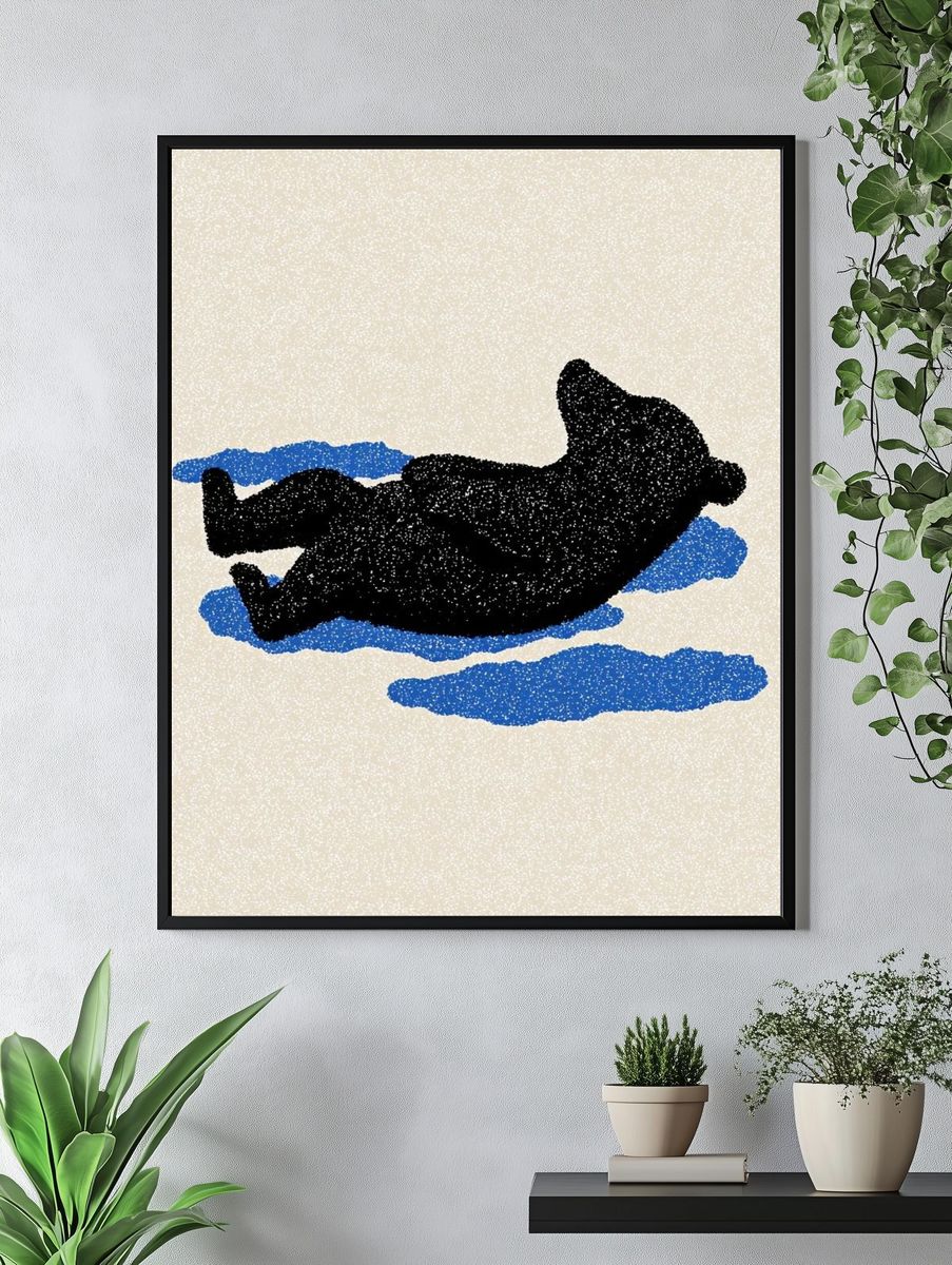 Relaxing Bear — Illustration Print. — room view 4