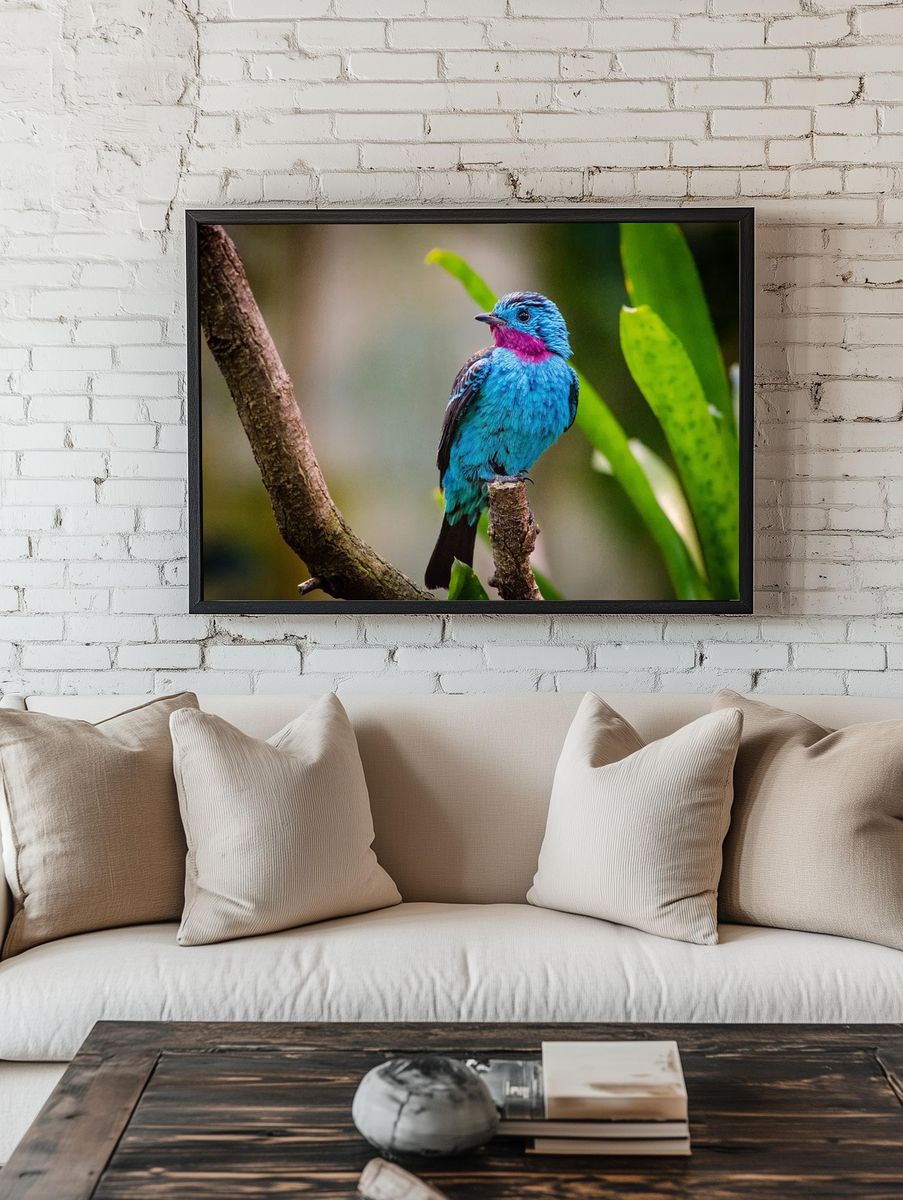 Colorful Bird on Branch Poster room preview