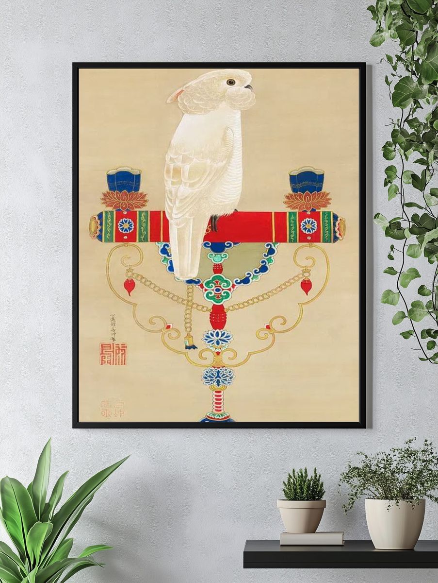 Elegant White Bird — Asian Art Print. — room view 4