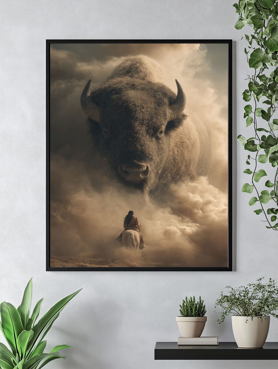 Majestic Bison Encounter — Fine Art Print. — room view 4