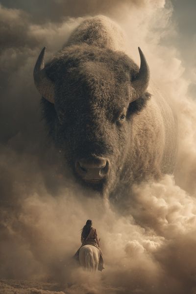 Majestic Bison Encounter — Fine Art Print. poster print