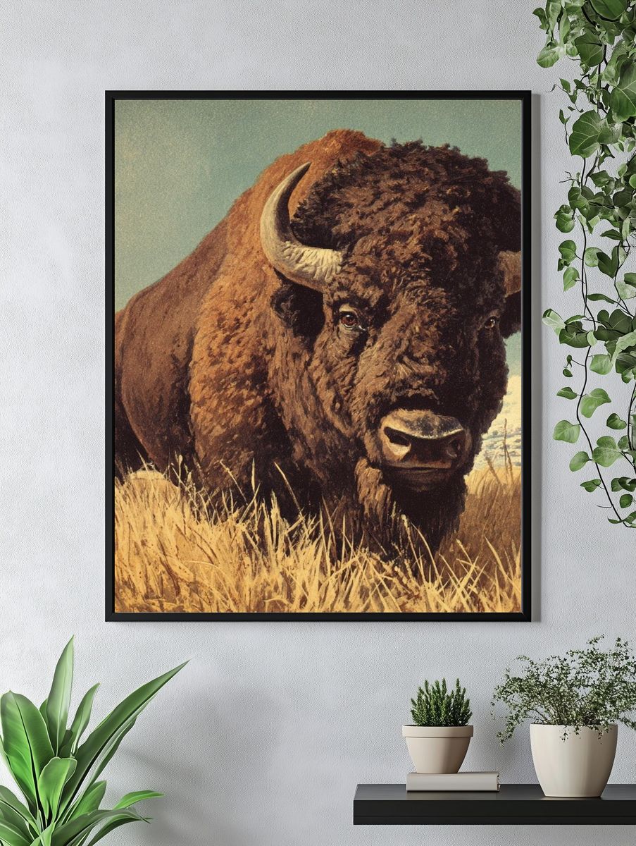 American Bison Vintage Poster. — room view 4