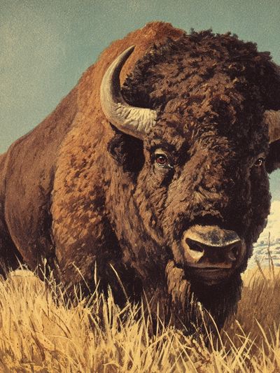 American Bison Vintage Poster. poster print