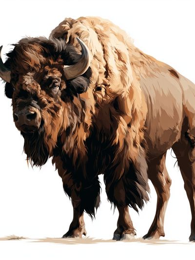 Majestic Bison Illustration Poster.