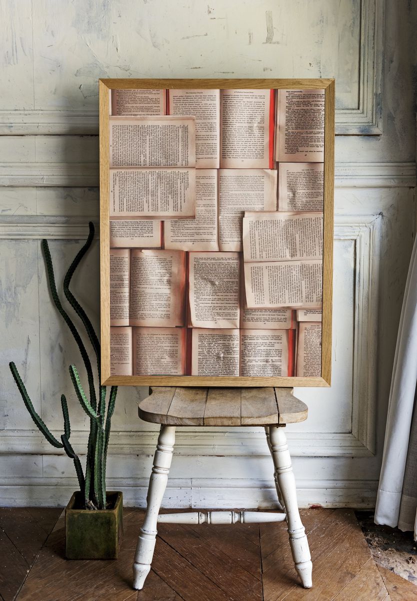 Vintage Book Pages Poster. room preview