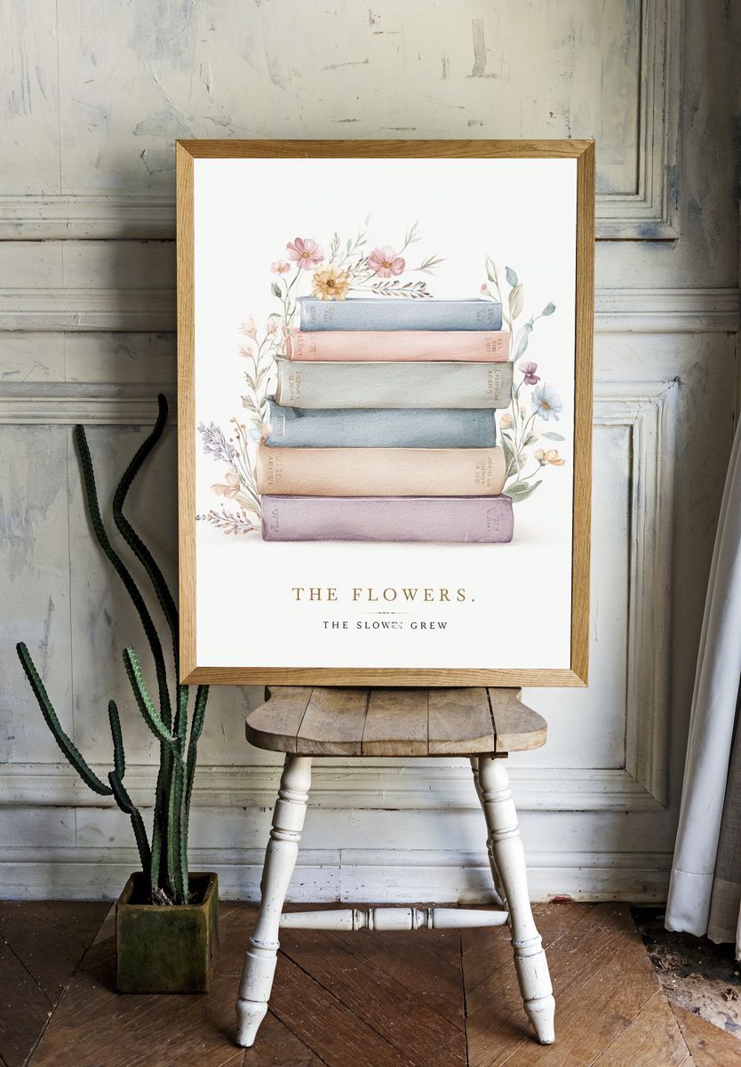 The Flowers — Watercolor Print. — room view 1