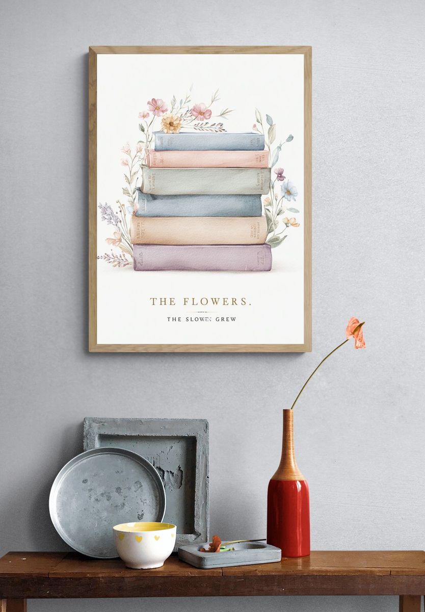 The Flowers — Watercolor Print. — room view 3