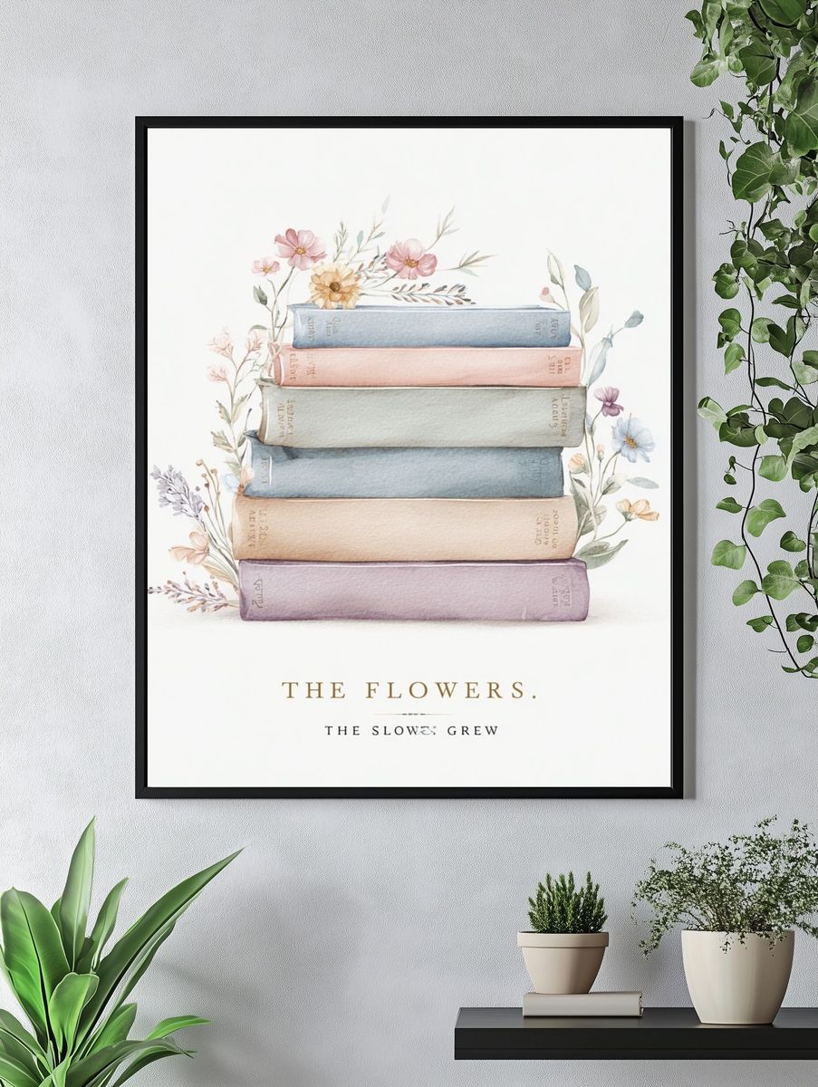 The Flowers — Watercolor Print. — room view 4