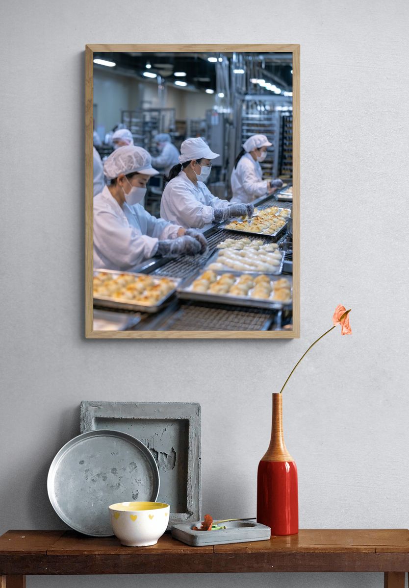 Bakery Production Line Photography Poster. — room view 3