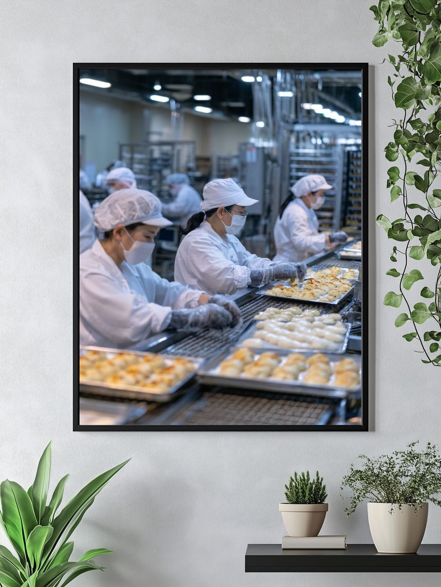 Bakery Production Line Photography Poster. — room view 4