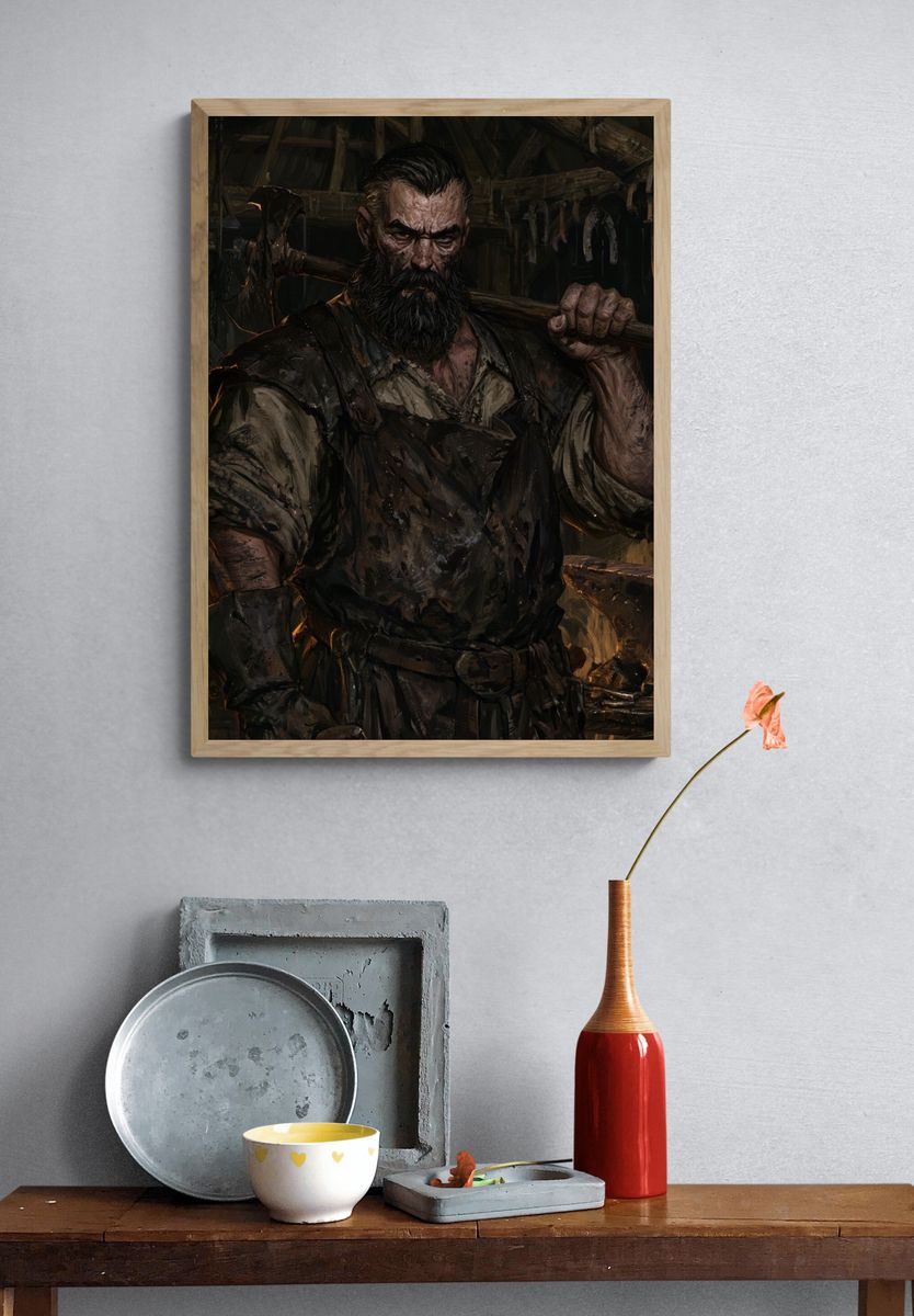 Blacksmith Portrait — Fine-Art Print. — room view 3