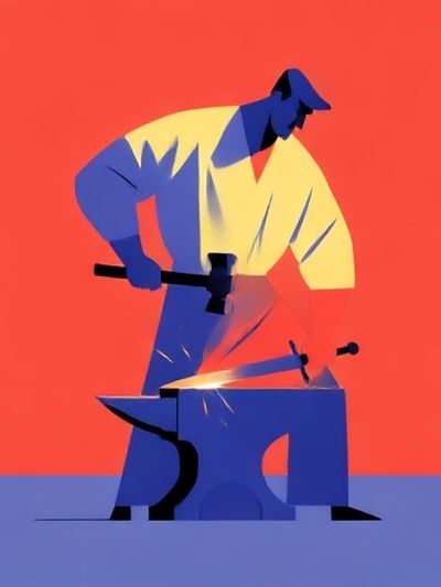 Blacksmith Abstract Illustration Poster.