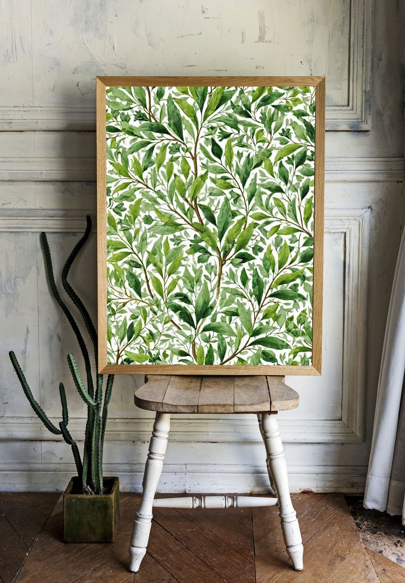 Botanical Leaves — Illustration Print. — room view 1