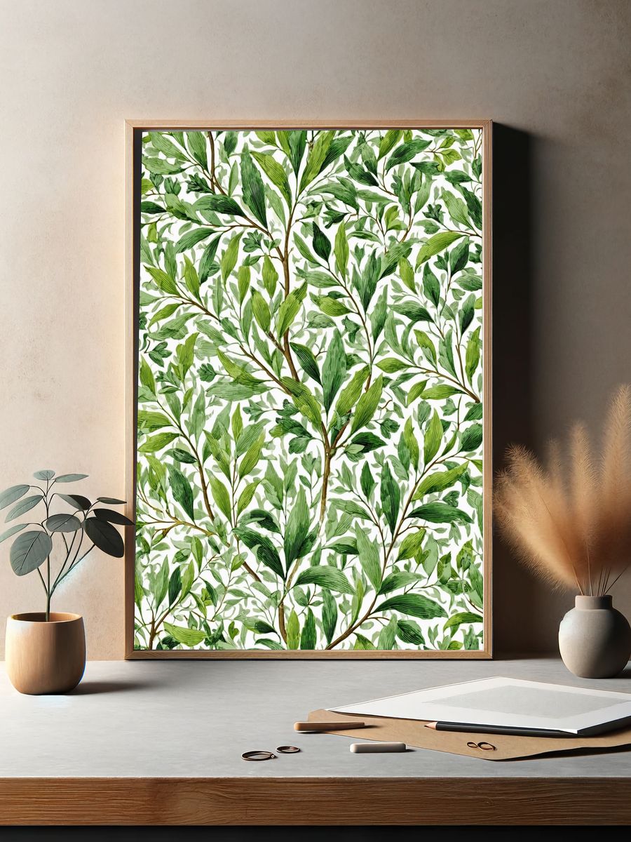 Botanical Leaves — Illustration Print. — room view 2