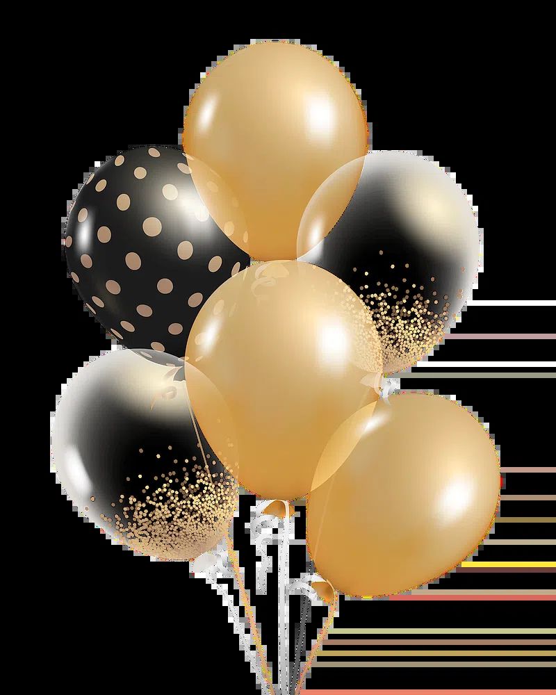 Gold and Black Balloons Poster. poster — illustration art