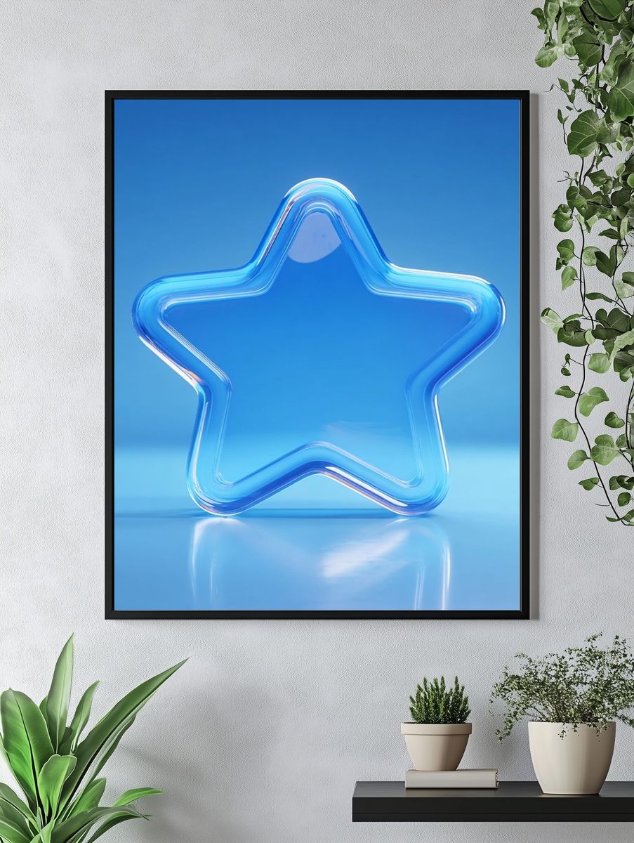 Blue Glass Star Poster. — room view 4