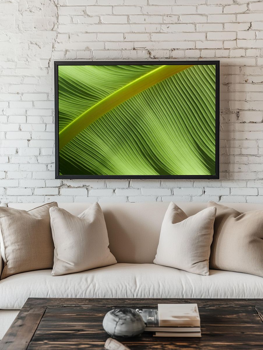 Green Leaf Texture Poster. — room view 1
