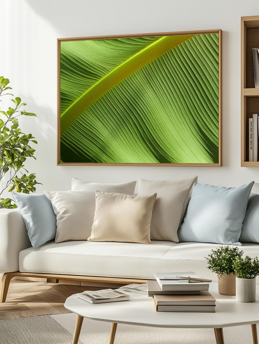 Green Leaf Texture Poster. — room view 2
