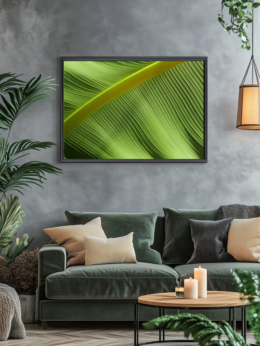 Green Leaf Texture Poster. — room view 4